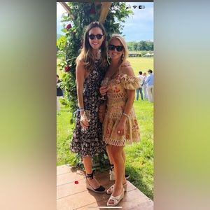 Ulla Johnson silk/cotton black dress with pink flowers, size 0